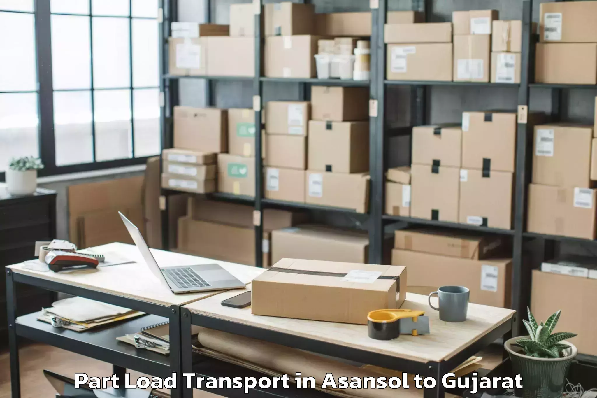 Book Your Asansol to Vr Mall Surat Part Load Transport Today